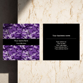 Lila Camouflage Mönster, militär, armé Fyrkantigt Visitkort