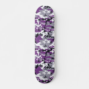 Lila Camouflage Skateboard Bräda 20,5 Cm