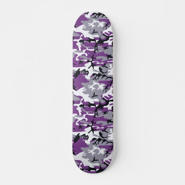 Lila Camouflage Skateboard Bräda 20,5 Cm (Framsida)