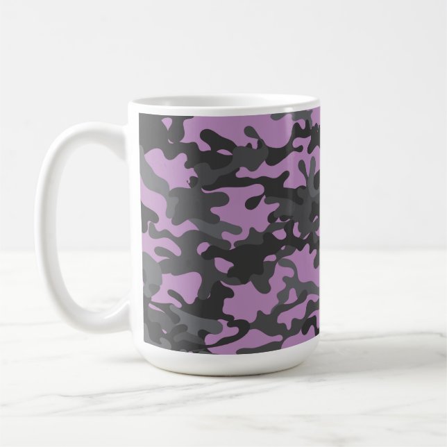 Lila Camouflage Travel Kopp-kaffe Mugg (Vänster)