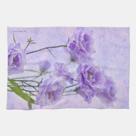 Lila Campanella Flowers Macro Kökshandduk