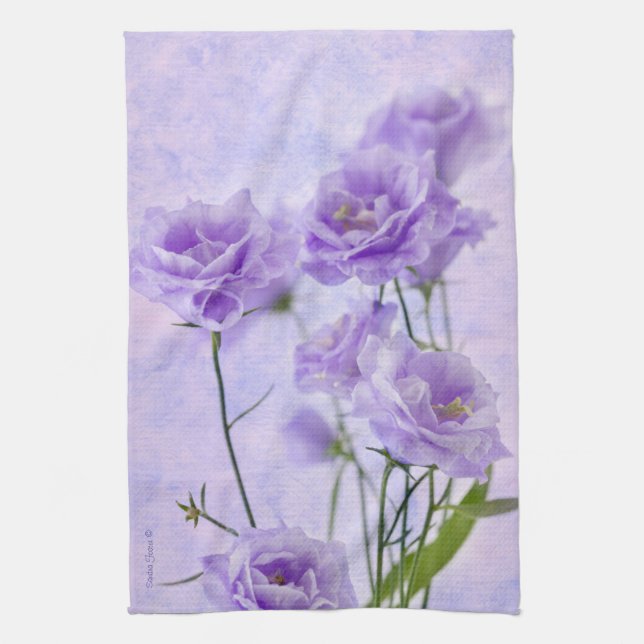 Lila Campanella Flowers Macro Kökshandduk (Vertikal)