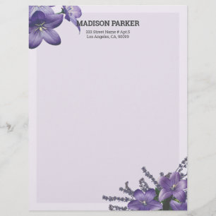 Lila Campanula Letterhead Brevhuvud