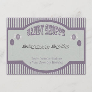 Lila Candy Shoppe-inbjudan Inbjudningar