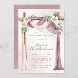 Lila Canopy Blommigts Bridesmaids Luncheon Inbjudn