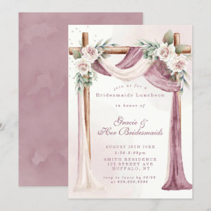 Lila Canopy Blommigts Bridesmaids Luncheon Inbjudn