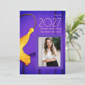 Lila Cap och Gown med Guld Tassel Meddelande