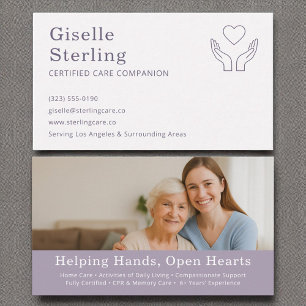 Lila Caregiver och Senior Assion Photo Visitkort