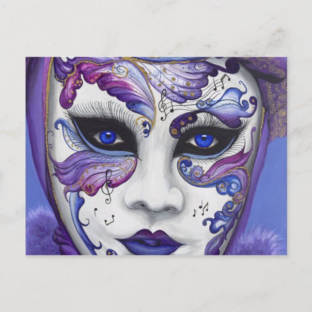 Lila Carnival Mask by PSOVART Vykort (Framsida)