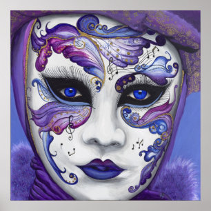 Lila Carnival Mask Poster