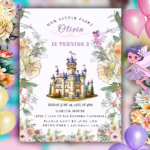 Lila Castle Fairytale Birthday Theme med Fairy