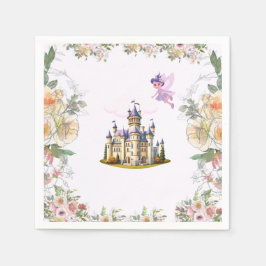 Lila Castle Fairytale Birthday Theme med Fairy Pappersservett
