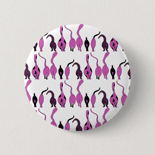 Lila Cat Butts Mönster Knapp (Framsida)