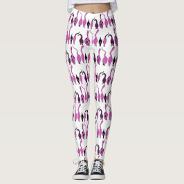 Lila Cat Butts Mönster Leggings