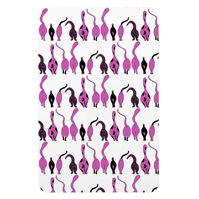 Lila Cat Butts Mönster Magnet (Vertikal)