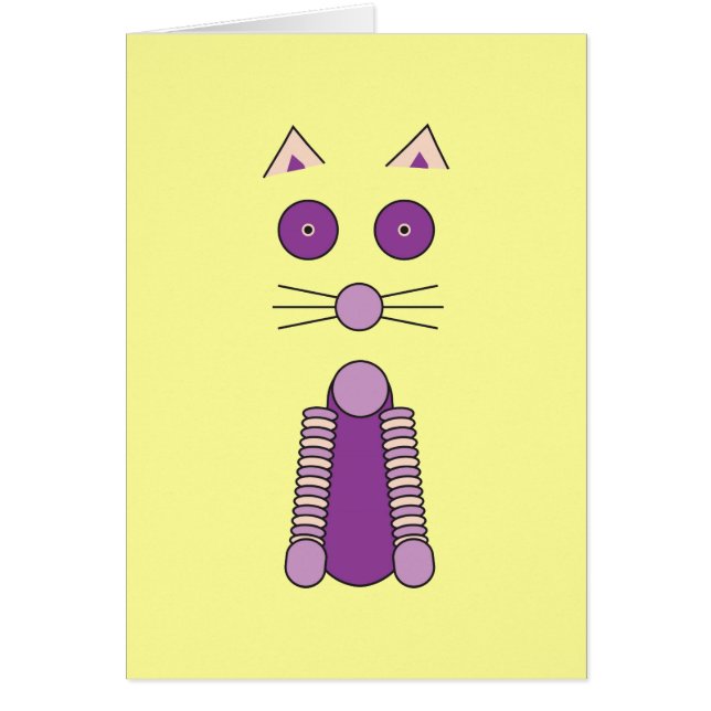 LILA CAT HÄLSNINGSKORT (Framsidan)