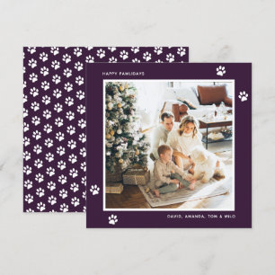 Lila Cat Hundägare Photo Lycklig Pawlidays-kort Julkort