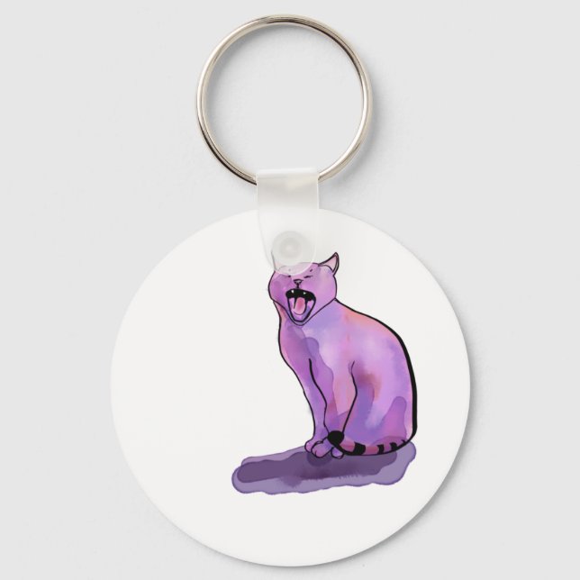 Lila Cat Nyckelring (Framsida)