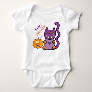 Lila Cat & Pumpkin Infant Creeper Tee