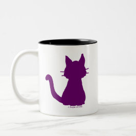 Lila Cat Silhouette Kaffemugg