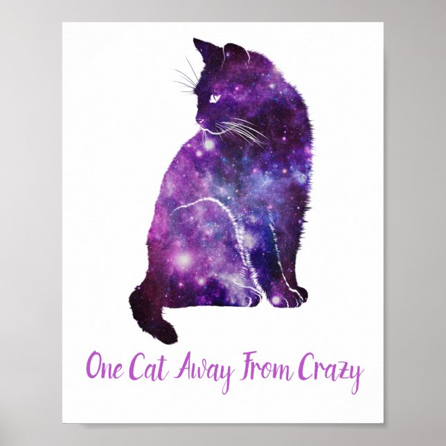 Lila Cat Space Nebula, en katt från Crazy Poster (Framsidan)