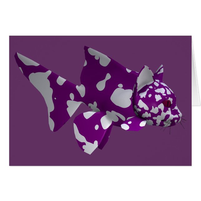 Lila Catfish Hälsningskort (Framsidan Horizontal)