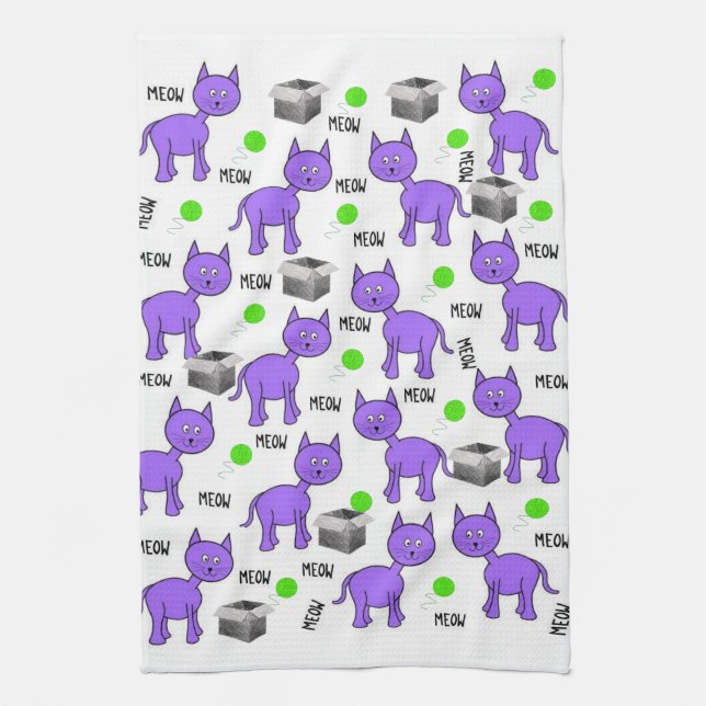 Lila Cats Kitchen Hand Towel Kökshandduk (Vertikal)