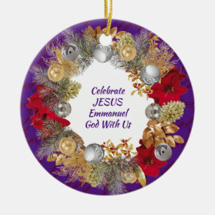 Lila CELEBRATE JESUS AV Anpassningsbarna Julgransprydnad Keramik