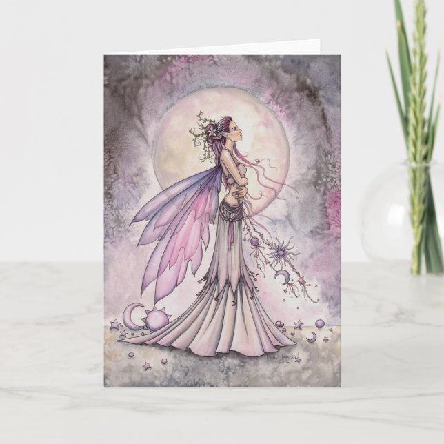 Lila Celestial Fairy Fantasy Art Illustration Kort (Framsida)