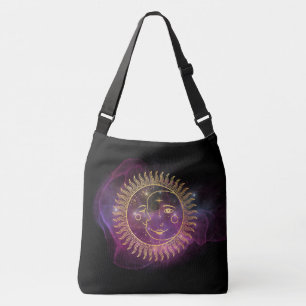 Lila Celestial Sol och Måne Axelväska