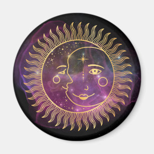 Lila Celestial Sol och Måne Magnet