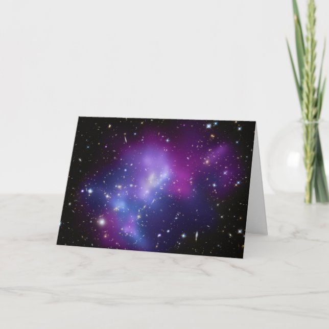 Lila Celestial Space Photo Blank Kort (Framsida)