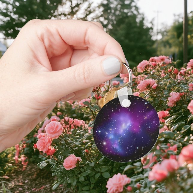 Lila Celestial Space Photo Blank Nyckelring (Purple Celestial Space Photo Blank Keychain)