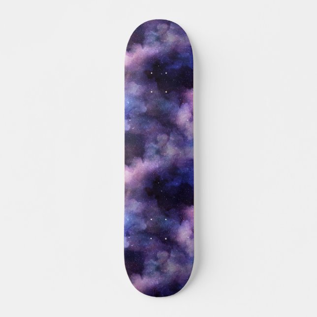 Lila Celestiala Rymdgalaxen Natthimlen Mini Skateboard Bräda 18,5 Cm (Framsida)