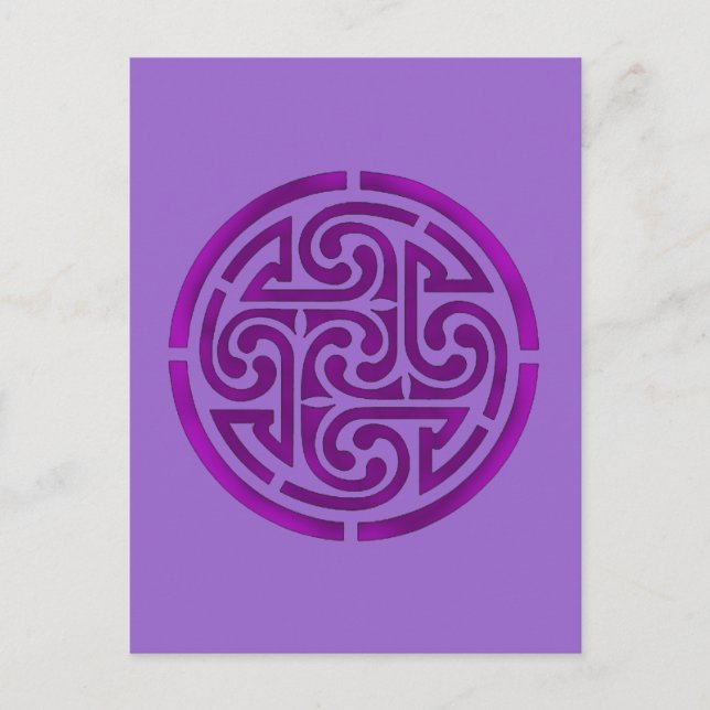 Lila Celtic Knot Design Vykort (Framsida)