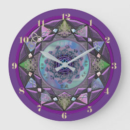 Lila Celtic Mandala Wall Clock Stor Klocka