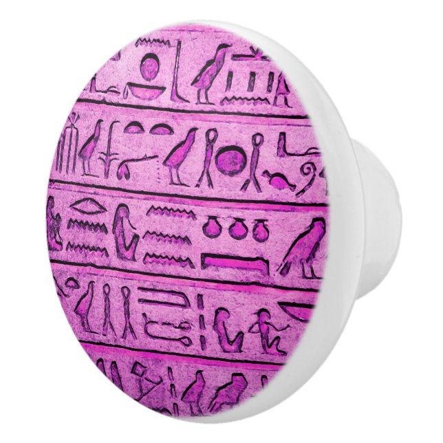 Lila Ceramic Knob, f.d. egyptiska hieroglyfer Knopp (Höger)