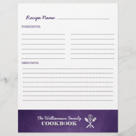 Lila Chalkboard Family Cookbook Binder Infoga