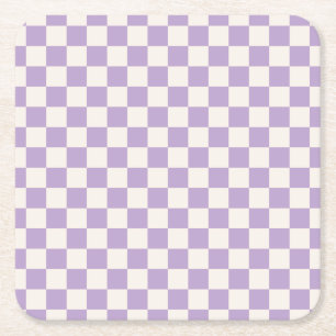 Lila Check, Checkerboard Mönster, Checkered, Chec Underlägg Papper Kvadrat