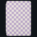 Lila Check, Checkerboard Mönster, Checkered, Check iPad Air Skydd<br><div class="desc">Kontrollerad Mönster - vit schackbräda för lila och grädde.</div>