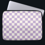 Lila Check, Checkerboard Mönster, Checkered, Check Laptop Fodral<br><div class="desc">Kontrollerad Mönster - vit schackbräda för lila och grädde.</div>