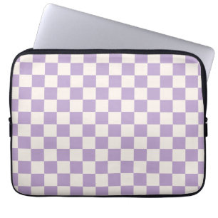 Lila Check, Checkerboard Mönster, Checkered, Check Laptop Fodral
