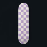 Lila Check, Checkerboard Mönster, Checkered, Check Mini Skateboard Bräda 18,5 Cm<br><div class="desc">Kontrollerad Mönster - vit schackbräda för lila och grädde.</div>