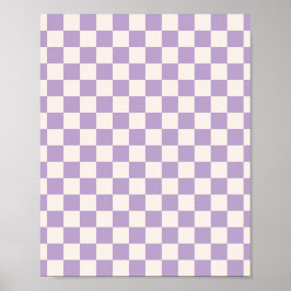 Lila Check, Checkerboard Mönster, Checkered, Check Poster