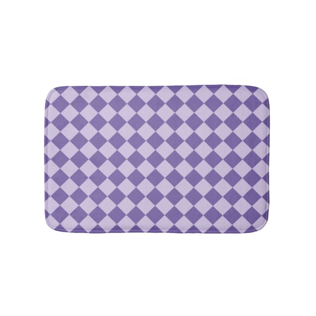 Lila Checker Diamond Mönster Badrumsmatta (Framsidan)