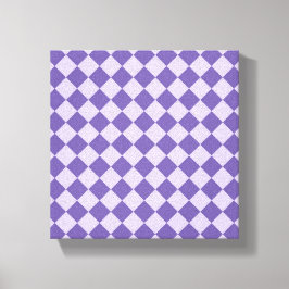 Lila Checker Diamond Mönster Canvastryck
