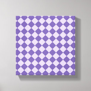 Lila Checker Diamond Mönster Canvastryck