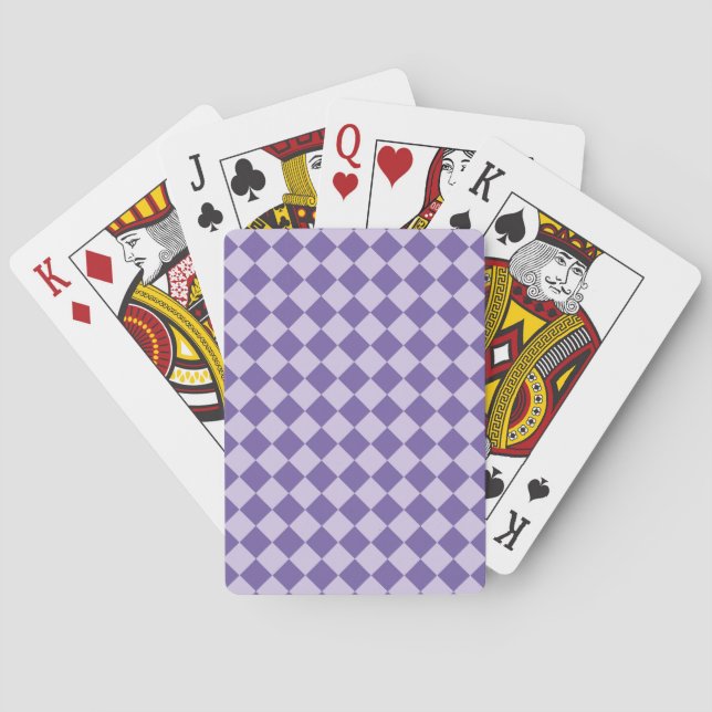 Lila Checker Diamond Mönster Casinokort (Baksidan)
