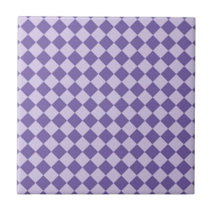 Lila Checker Diamond Mönster Ceramic Tile Kakelplatta