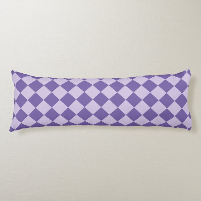 Lila Checker Diamond Mönster Kroppskudde (Framsidan)